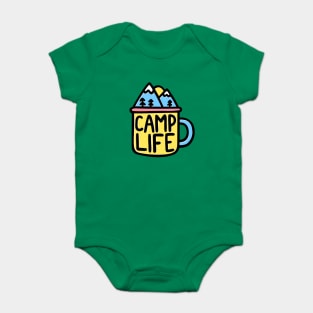 Camp life travel mug Baby Bodysuit